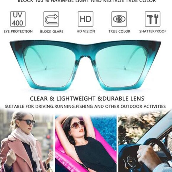 Vintage Square Cat Eye Sunglasses Women Trendy Cateye Sunglasses main image 5